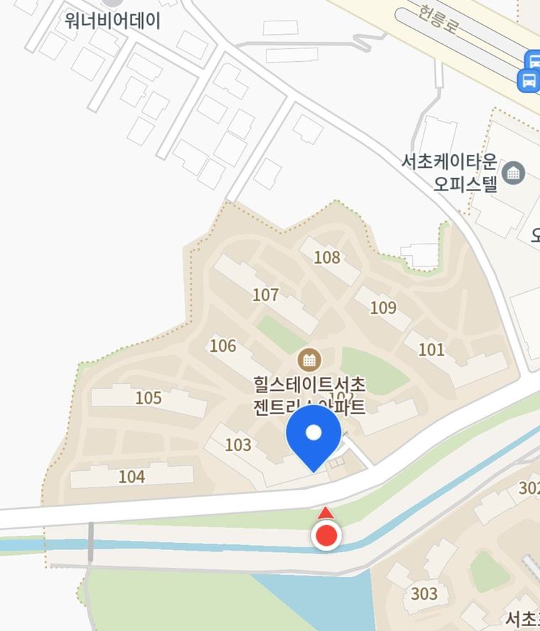 힐스테이트서초젠트리스 상가 위치 지도